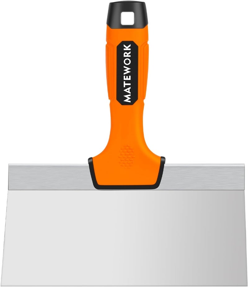 Matework 8 Inch Spackle Knife Tools, Putty Knife Scraper, Ergonomic Grip Tapping Knife with Hammer End for Drywall Work - Image 1
